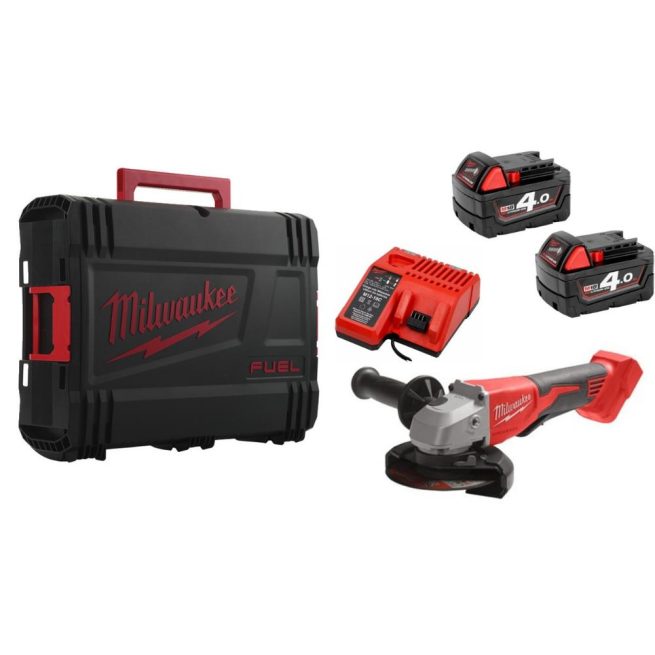 Milwaukee Angle Grinder M18BLSAG115XPD-402X 18V 125mm Brushless With Paddle Switch (2x4Ah)