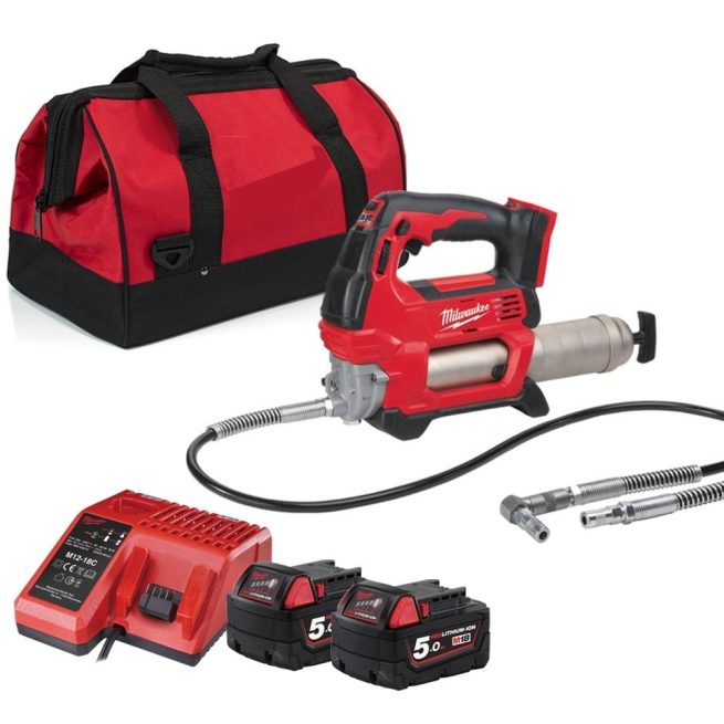 Milwaukee Cordless Grease Gun Kit M18GG-502B M18 (2x5Ah) - O'Donnell Commercials Donegal Ireland